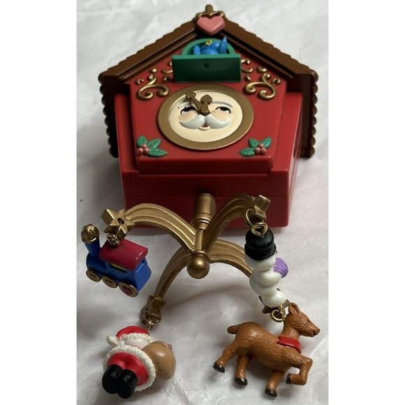 Vintage 1995 Lustre Fame Dangle Mobile Clock Christmas Ornament No Box - Picture 2 of 10